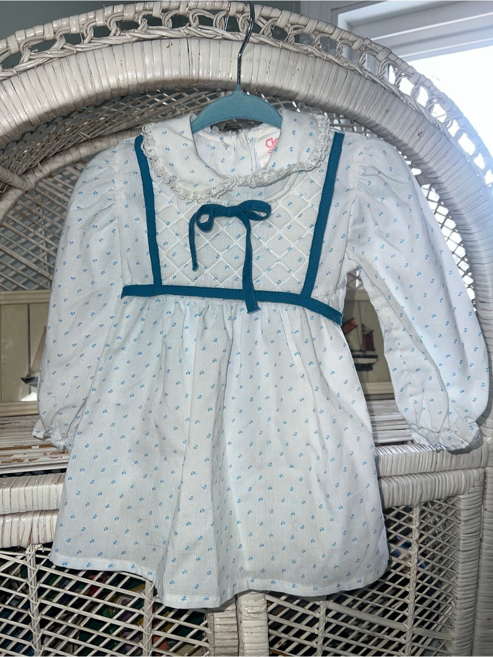 Vintage cottage core floral Peter Pan collar toddler dress
